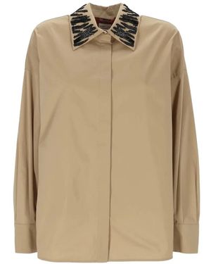 Max Mara Bead-Embellished Shirt - Natural
