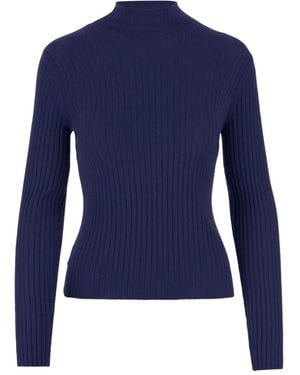 arch4 Gerippter Rollkragenpullover - Blau