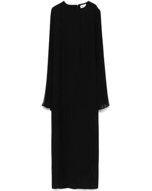 P.A.R.O.S.H. Textured Plissé Maxi Dress - Black