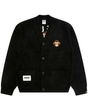 Aape By A Bathing Ape Aaper V-Neck Cardigan - Black