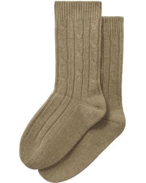 Pringle of Scotland Socken Mit Zopfmuster - Natur