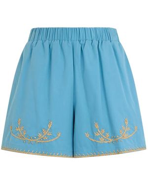 RED Valentino Embroidered-Detail Shorts - Blue