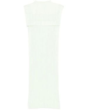 Pleats Please Issey Miyake Mock-Neck Midi Dress - White