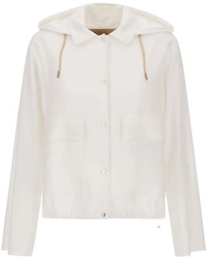 Herno Giacca Con Tasche Applicate E Cappuccio - Bianco
