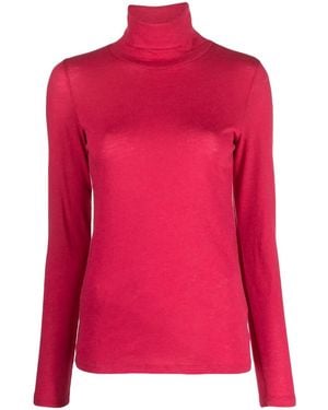 Majestic Filatures Long-Sleeved Roll-Neck Top - Pink