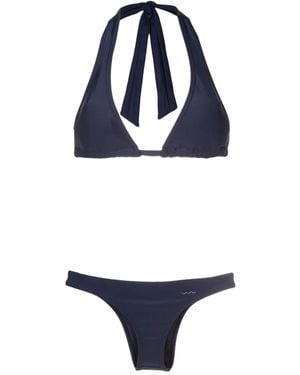 Amir Slama Triangel-Bikini Mit Neckholder - Blau