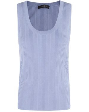 Weekend by Maxmara Top Ceylon Con Scollo Ampio - Blu