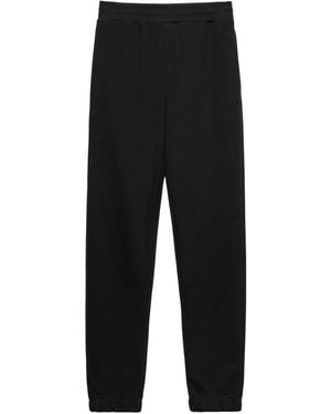 MSGM Embroidered-Logo Cotton Track Trousers - Black