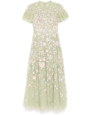 Needle & Thread Floral-Embroidered Dress - White