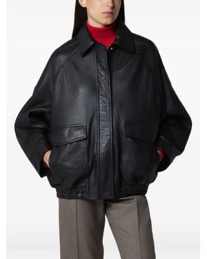 Rohe Leather Bomber Jacket - Black