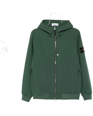 Stone Island Q100004 Hooded Zip-Front Jacket - Green
