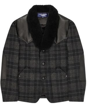 Junya Watanabe Chaqueta A Cuadros - Negro