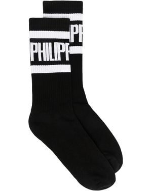 Philipp Plein Logo-Print Socks - Black
