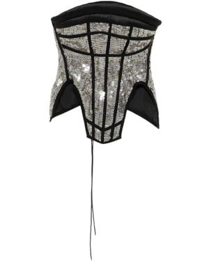 MITILIANE COUTURE Top Mit Pailletten - Schwarz
