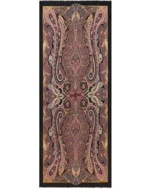 Etro Paisley-Print Cashmere Scarf - Brown