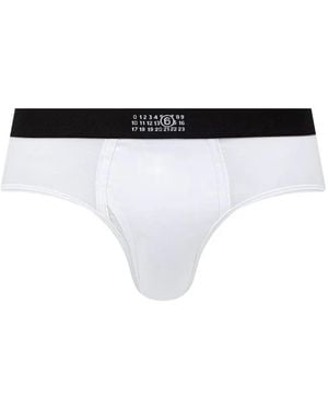 MM6 by Maison Margiela Logo-Print Elasticated-Waistband Briefs - White