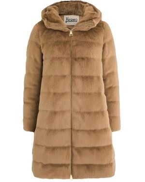 Herno Steppmantel Aus Faux Fur - Natur