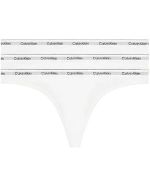 Calvin Klein Pack de tres tangas con logo estampado - Blanco