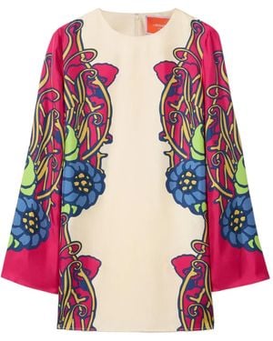 La DoubleJ Vestido Supreme Swing Corto Con Motivo Floral - Rosa