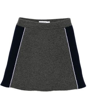 Self-Portrait Ribbed Knit Mini Skirt - Black