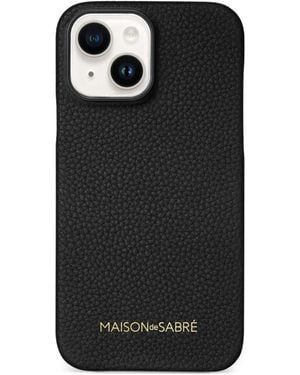 Maison De Sabre Leather Camera Iphone 15 Case - Black