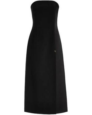 Genny Midikleid Mit Seitlichem Schlitz - Schwarz