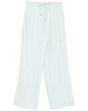 Kiki de Montparnasse Striped Tie-Waist Trousers - White