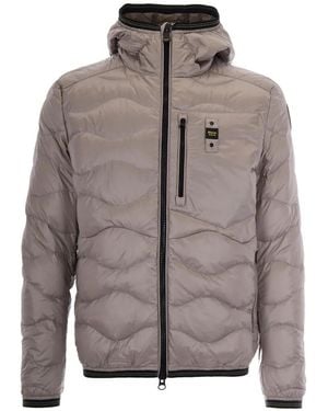 Blauer Quilted Hooded Jacket - Grey