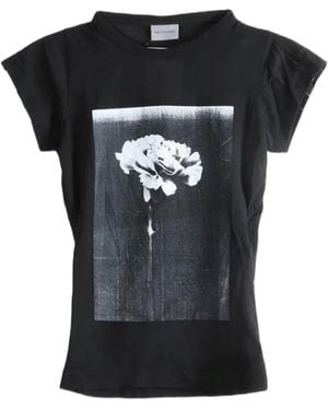 Balenciaga Flower-Print T-Shirt - Black
