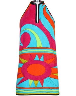 PUCCI Mini-Jurk Met Halternek En Print - Rood