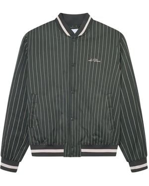 Les Deux Pinstripe Bomber Jacket - Gray