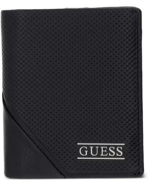 Guess Perforated Leather Wallet - Black