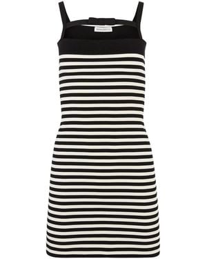 Nina Ricci Stripe-Pattern Mini Dress - Black