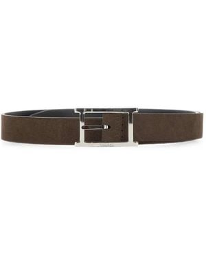 Orciani Nabucco Double Hammered-Effect Belt - White