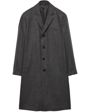 Prada Chest-Pocket Single-Breasted Coat - Grey