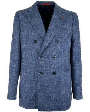 Isaia Doppelreihiges Sakko - Blau