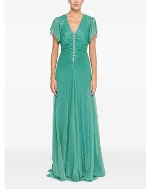 Nissa Crystal-Detail Maxi Dress - Green