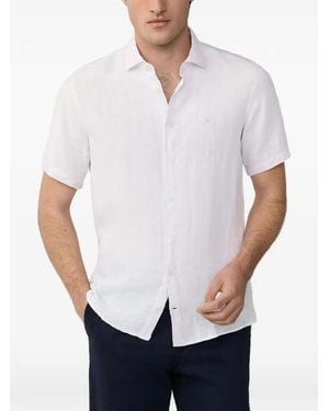 Hackett Logo-Embroidered Short-Sleeve Shirt - White