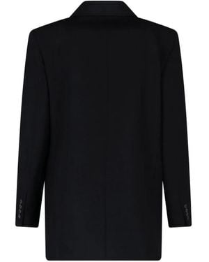 Max Mara Double-Breasted Virgin Wool Jacket - Black