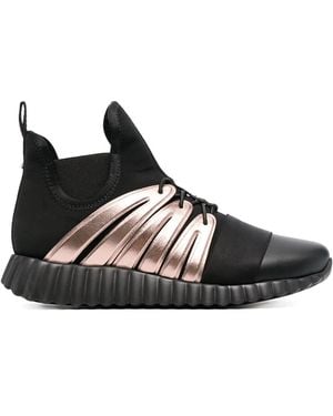 Ferragamo Wavy Sole High-Top Trainers - Black