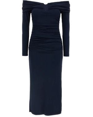 Carolina Herrera オフショルダー ドレス - ブルー