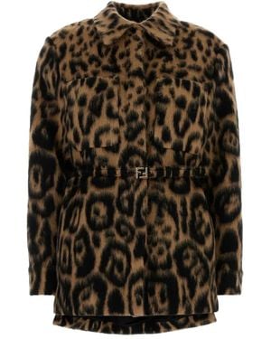 Fendi Animal-Print Jacket - Black