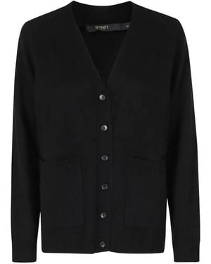 Seventy V-Neck Patch-Pocket Cardigan - Black