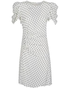 Mar De Margaritas Karin Ruffled Polka-Dot Mini Dress - White