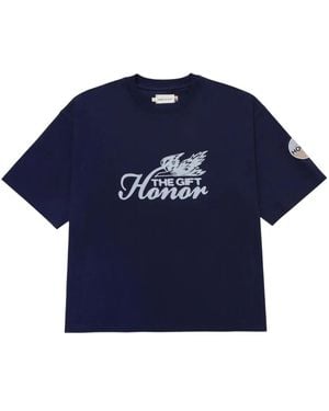 Honor The Gift Embroidery T-Shirt - Blue