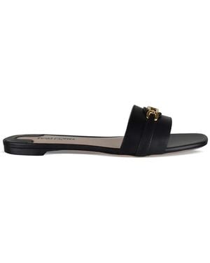Tom Ford Whitney Chain Leather Sandals - White