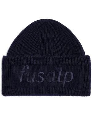 Fusalp Gorro de canalé con bordado - Azul