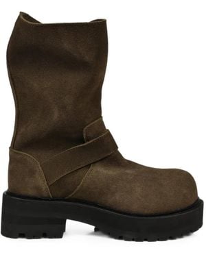 FILTH Botas De Piel Con Correa De Hebilla - Marrón