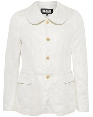 COMME DES GARÇON BLACK Peter-Pan-Collar Single Breasted Blazer - White