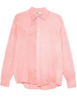 MTL Studio Sporco Jacquard Check Shirt - Pink
